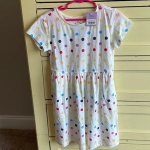 Primary Rainbow Polka Dot Tee Dress
